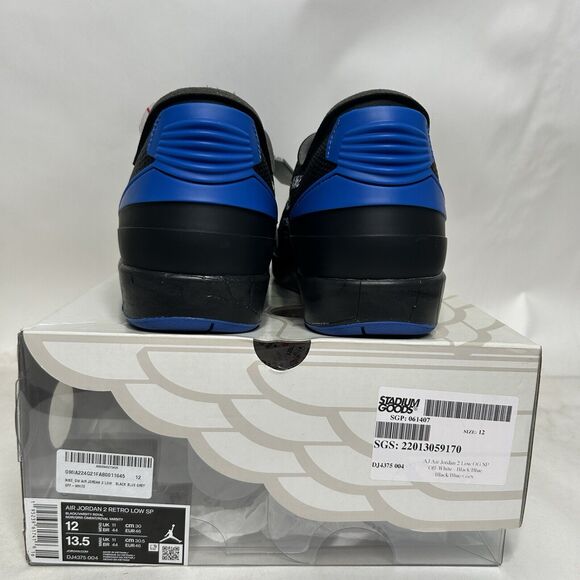 Off-White x Air Jordan 2 Retro SP Low “Black Varsity Royal” 2024 main image 6